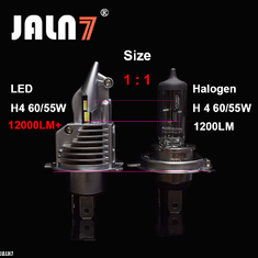 JALN7 Car Led Headlight H4 60/55W 12000LM 6500K High Beam Low Beam Bulb 12V White Motorcycle Head Lamp