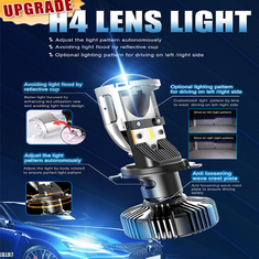 JALN7 Car LED Lens Headlight Bulb H4 60/55W 10000LM 12V Truck 24V Head Lamp 6000K