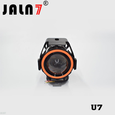 Motorcycle Headlight Led JALN7 U7 15W Fog Driving Running Light with Angel Eyes Lights Ring Front Strobe Flashing