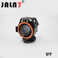 Motorcycle Headlight Led JALN7 U7 15W Fog Driving Running Light with Angel Eyes Lights Ring Front Strobe Flashing