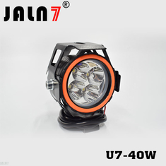 Motorcycle Headlight Led JALN7 U7 40W Fog Driving Running Light with Angel Eyes Lights Ring Front Strobe Flashing
