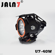 Motorcycle Headlight Led JALN7 U7 40W Fog Driving Running Light with Angel Eyes Lights Ring Front Strobe Flashing