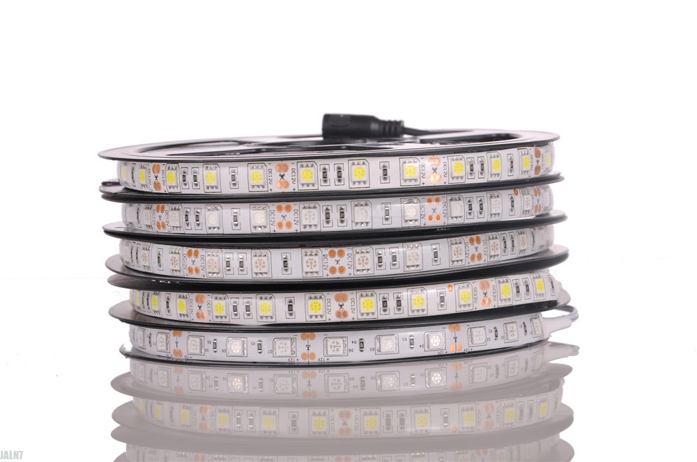 LED strip 5050 smd light 12V 24V IP65 White 60LEDs per meter 300LEDs 5m 3 resistences